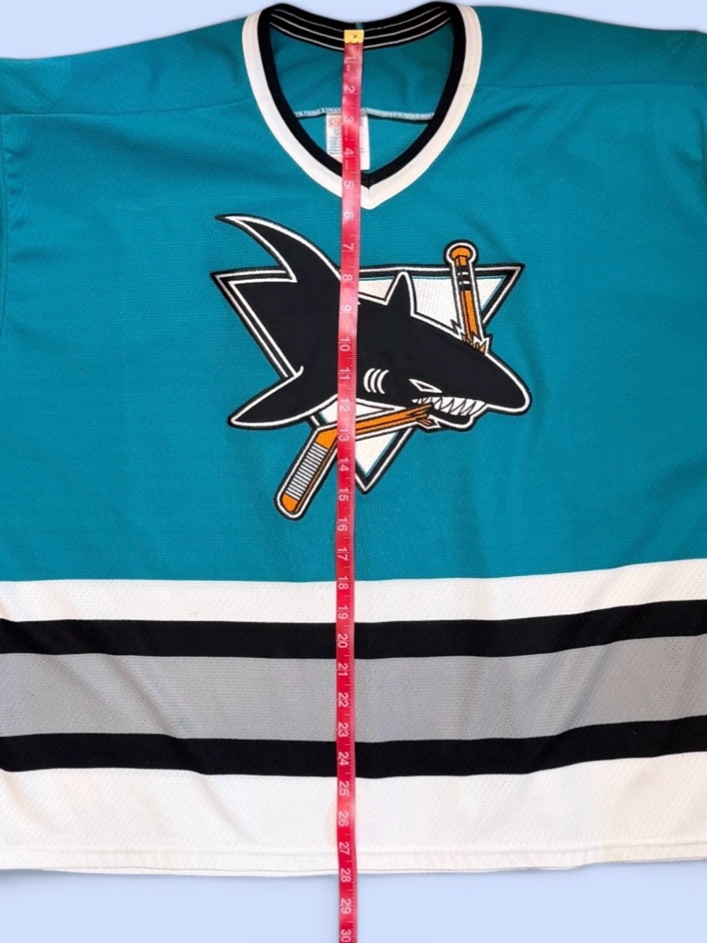 NHL Jersey San Jose Sharks CCM Maska Teal Black White Sz XXL Hockey Jersey VTG - Picture 11 of 11
